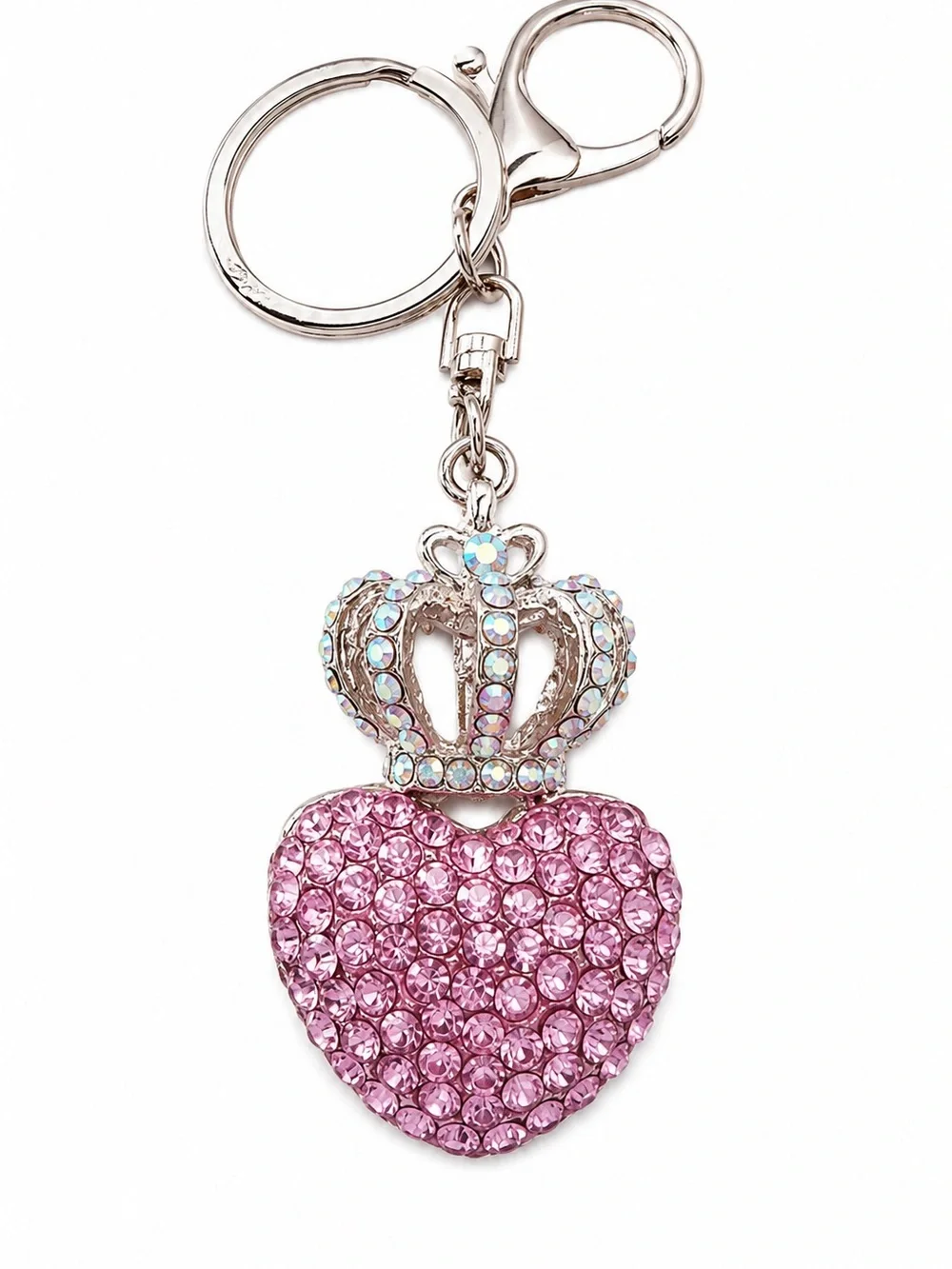 Crystal Crown & Heart Keychain • BRAND NEW IN PACKAGE